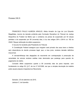 Processo 108.15 FRANCISCO PAULO ALMEIDA ARAÚJO