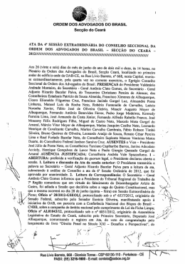 ORDEM DOS DVOGADOS DO BRASIL Sec&ccedil;&atilde;o do Cear&aacute; - OAB