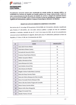 Projeto de lista de candidatos admitidos e excluídos