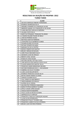 RESULTADO DA SELE&Ccedil;&Atilde;O DO PROIFMA