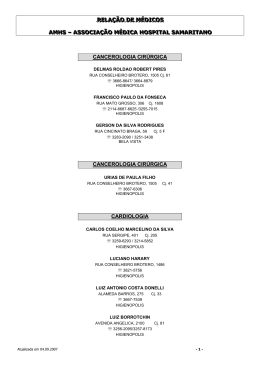 S&atilde;o Paulo &ndash; AMHS (Associa&ccedil;&atilde;o M&eacute;dica Hospital Samaritano)