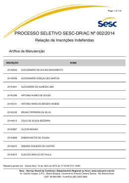 PROCESSO SELETIVO SESC-DR/AC Nº 002/2014