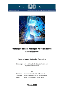 Protec&ccedil;&atilde;o contra radia&ccedil;&atilde;o n&atilde;o-ionizante: arco el&eacute;ctrico