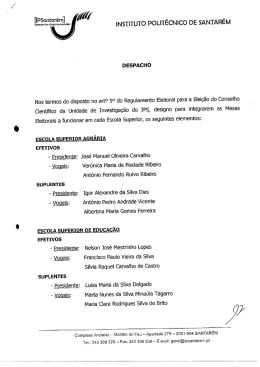 Designa&ccedil;&atilde;o das Mesas Eleitorais - Instituto Polit&eacute;cnico de Santar&eacute;m