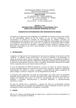 PROGRAMA DE P&Oacute;S-GRADUA&Ccedil;&Atilde;O EM ECONOMIA