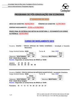 PROGRAMA DE P&Oacute;S-GRADUA&Ccedil;&Atilde;O EM ECONOMIA