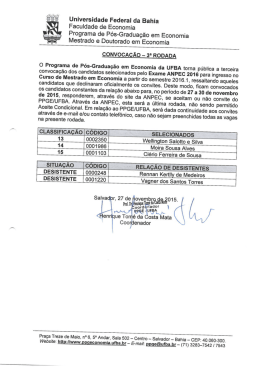 3ª rodada de convocação - Programa de Pós