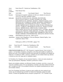 Realiza&ccedil;&atilde;o do segundo vestibular da UnB com a ado&ccedil;&atilde;o do