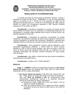 Resolu&ccedil;&atilde;o 1/06 - Prefeitura de S&atilde;o Paulo