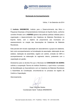 Declaração de Acompanhamento Vitória, 11 de Setembro de 2014