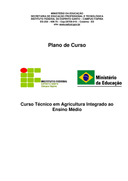 Plano de Curso - Instituto Federal do Espírito Santo - IFES