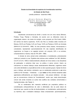 Invertebrados Marinhos - Programa BIOTA/FAPESP