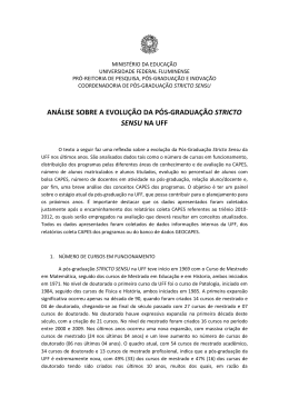 an&aacute;lise sobre a evolu&ccedil;&atilde;o da p&oacute;s-gradua&ccedil;&atilde;o stricto sensu na uff
