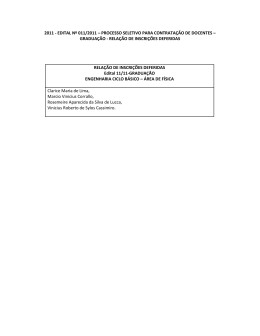 edital nº 011/2011 – processo seletivo para contratação de docentes
