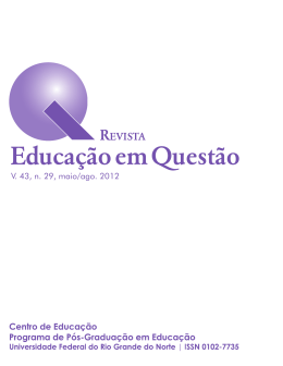 V. 43, n. 29, maio/ago. 2012 - Revista Educação em Questão