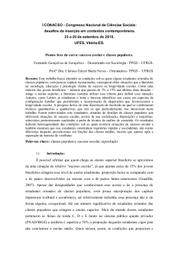 I CONACSO - Congresso Nacional de Ci&ecirc;ncias Sociais: desafios da