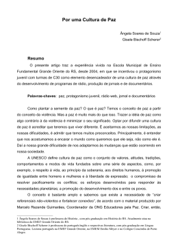 Por uma Cultura de Paz - Prefeitura Municipal de Porto Alegre