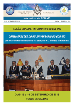 Informativo do GOB-MG - Loja Ma&ccedil;&ocirc;nica General Moreira