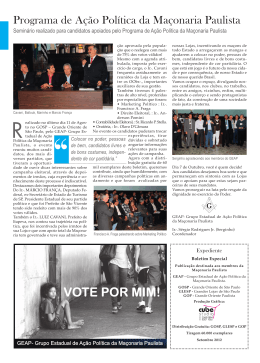 Programa de A&ccedil;&atilde;o Pol&iacute;tica da Ma&ccedil;onaria Paulista
