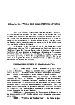 Semana da P&aacute;tria tem programa&ccedil;&atilde;o intensa