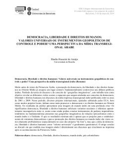 DEMOCRACIA, LIBERDADE E DIREITOS HUMANOS: VALORES