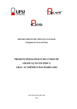 PROJETO PEDAG&Oacute;GICO DO CURSO DE GRADUA&Ccedil;&Atilde;O EM F&Iacute;SICA