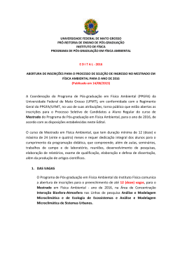 A Coordena&ccedil;&atilde;o do Programa de P&oacute;s-gradua&ccedil;&atilde;o em F&iacute;sica