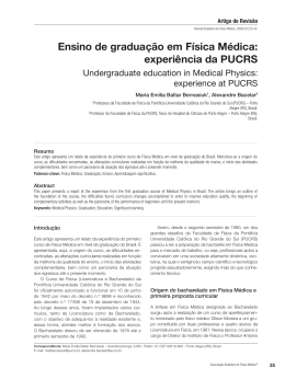 Ensino de gradua&ccedil;&atilde;o em F&iacute;sica M&eacute;dica: experi&ecirc;ncia da