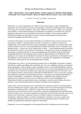 ensino de astronomia na gradua&ccedil;&atilde;o