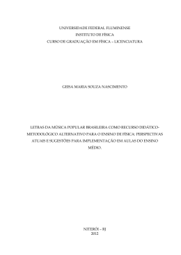 letras da m&uacute;sica popular brasileira como recurso did&aacute;tico