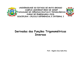 Derivadas das Fun&ccedil;&otilde;es Trigonom&eacute;tricas Inversas
