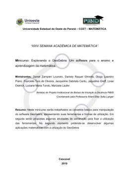 Apostila minicurso K - Explorando o Geogebra