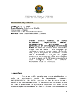 Processo PGT/CCR/nº 13306/2012 - Ministério Público do Trabalho