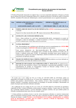 Procedimento para abertura de processo de - Proad