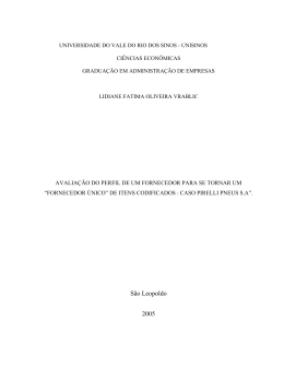 VRABLIC, Lidiane F&aacute;tima Oliveira. AVALIA&Ccedil;&Atilde;O DO PERFIL DE UM