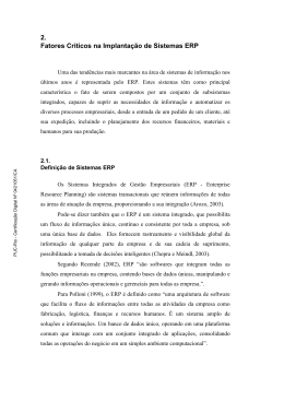 2. Fatores Cr&iacute;ticos na Implanta&ccedil;&atilde;o de Sistemas ERP
