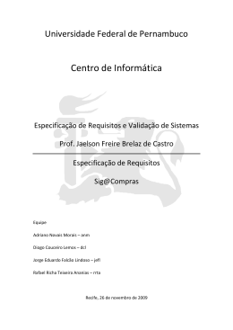 Especifica&ccedil;&atilde;o de Requisitos - Centro de Inform&aacute;tica da UFPE
