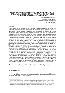 PROCESSO LOG&Iacute;STICO EM REDE VAREJISTA: UM ESTUDO DAS