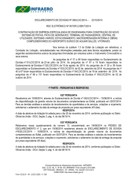 ESCLARECIMENTO DE DÚVIDAS Nº 006/LCIC/2014 – 23