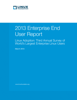 2013 Enterprise End User Report