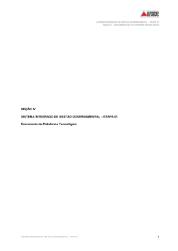 Se&ccedil;&atilde;o IV - Documento de Plataforma Tecnol&oacute;gica