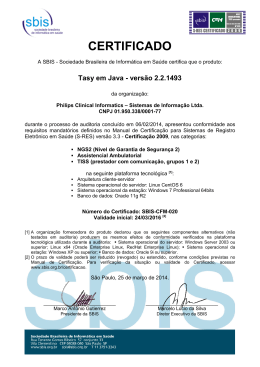 Certificado SBIS-CFM-020