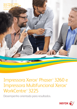 Brochura Impressoras A4 Xerox: Phaser 3260 e WorkCentre 3225