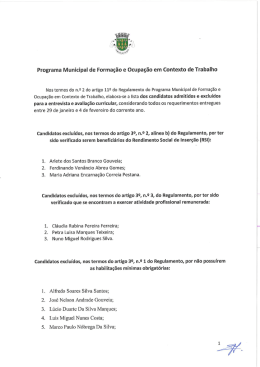 Programa Municipal de Formação e Ocupação em Contexto de