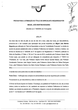 PRovAS PARA A ATRIBuI&ccedil;&Atilde;o oo TiTuLo oE ESPECIALISTA