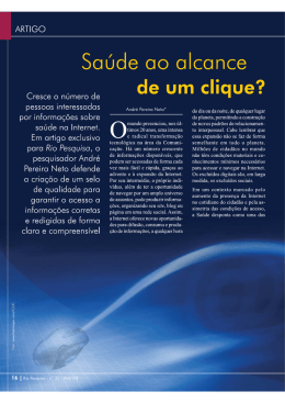 Sa&uacute;de ao alcance de um clique?