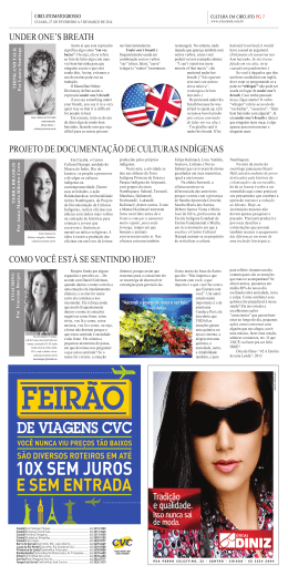 projeto de documenta&ccedil;&atilde;o de culturas ind&iacute;genas under one`s breath