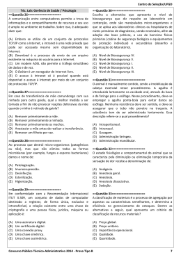 Ger&ecirc;ncia de Sa&uacute;de / Psicologia - Tipo B - Centro de Sele&ccedil;&atilde;o