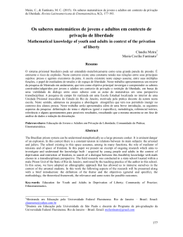 Os saberes matemáticos de jovens e adultos em contexto