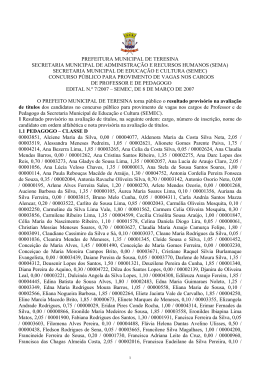 Edital n&ordm; 7 - Resultado provis&oacute;rio de t&iacute;tulos